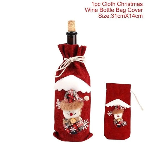 Creative Christmas Wine Bottle Set Golden Velvet Dress Wine Bottle