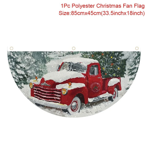 Christmas Fan-shaped Flag Banner Christmas Decoration for Home 2024