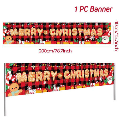 Christmas Outdoor Banner Flag Merry Christmas Decoration for Home 2023