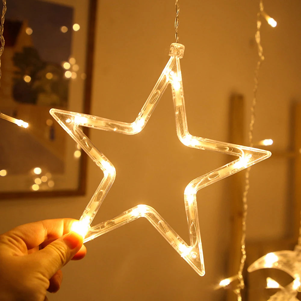 1 Piece Christmas Decoration Light Led String Light Bell Elk Star