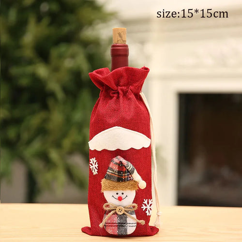 Christmas Santa Knitted Wine Bottle Case Elk Snowman Red Wine