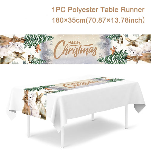 Christmas Polyester Table Runner Merry Christmas Decoration For Home