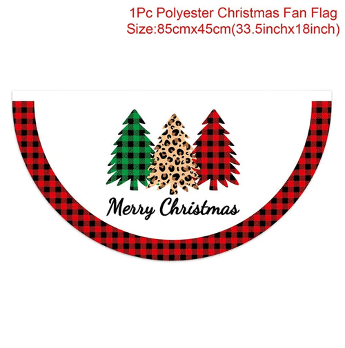 Christmas Fan-shaped Flag Banner Christmas Decoration for Home 2024