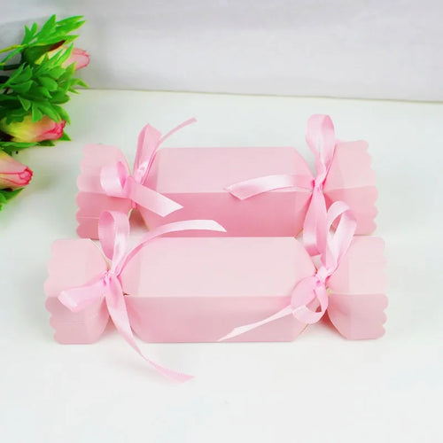 10pcs Candy Box For Christmas With Ribbons DIY Sweets Chocolate