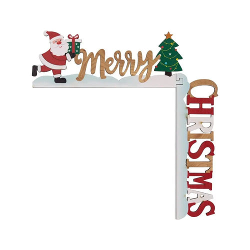 Wood Santa Christmas Door Corner Decor Christmas Door Frame Decor