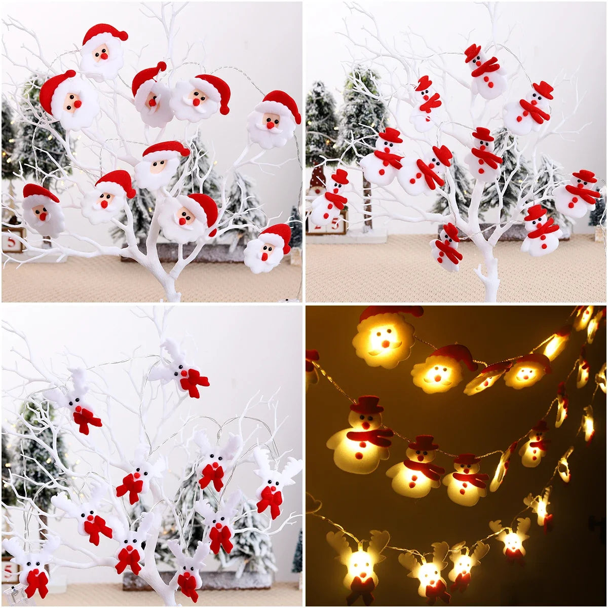 Snowman Christmas LED Garland String Light Merry Christmas Decorations