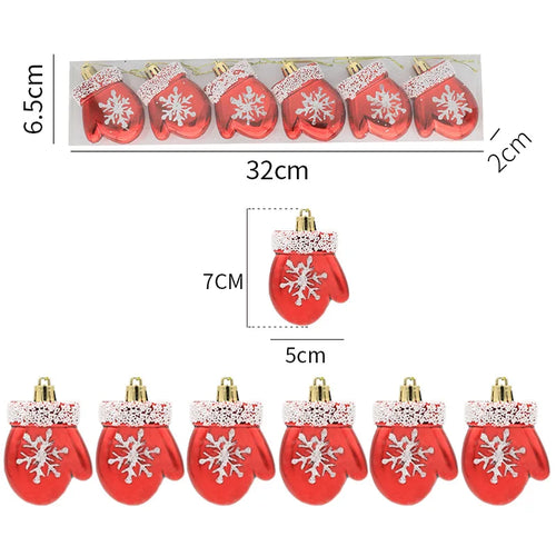 6pcs/box Christmas Candy Pendant Xmas Tree Hanging Ornaments Christmas