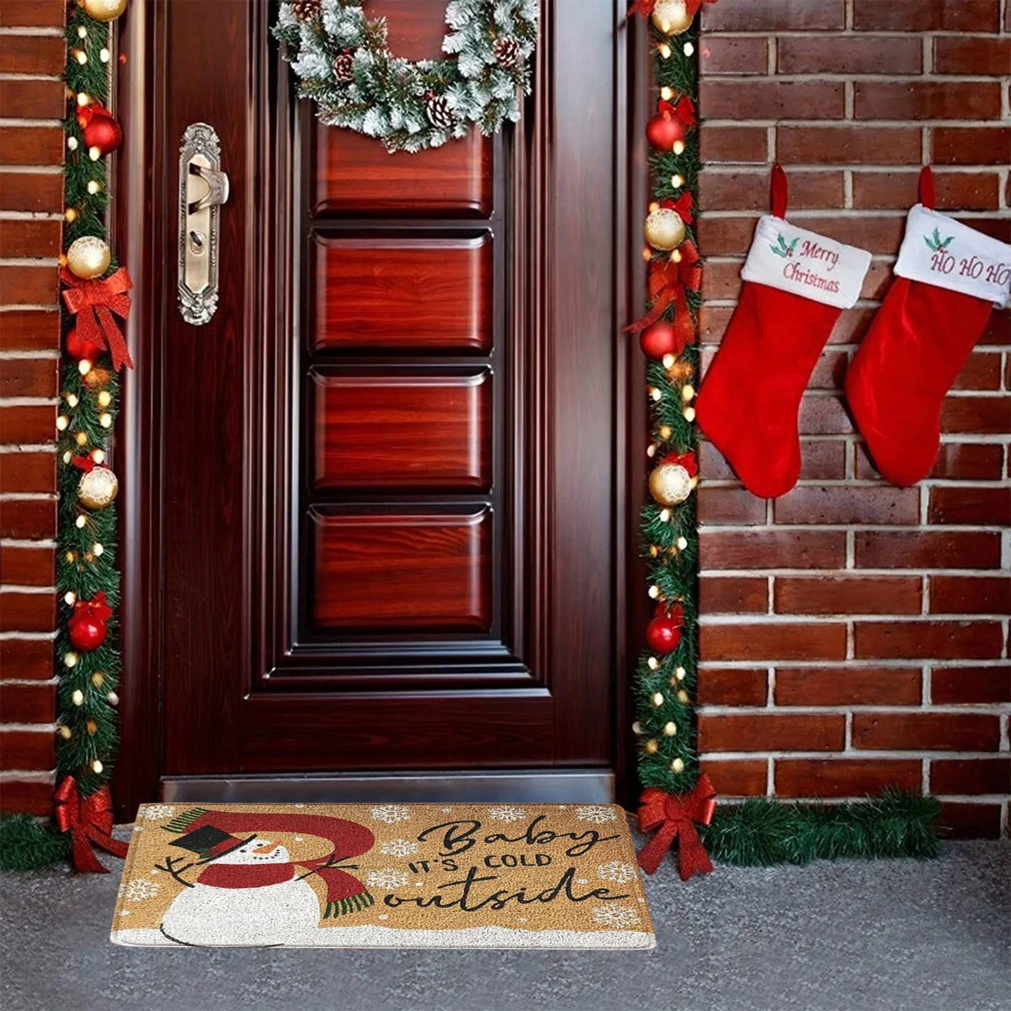 Christmas Festival Decoration Front Door Carpet Indoor Outdoor