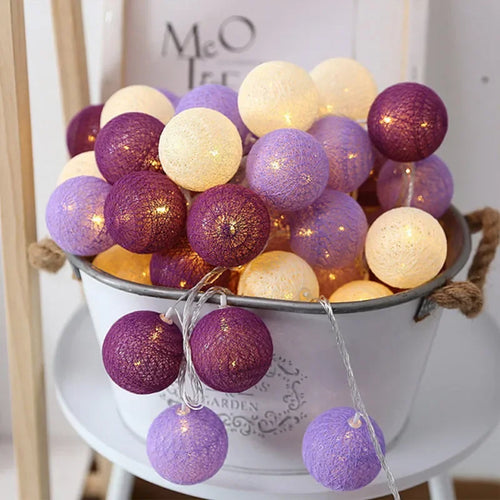 3M 20 LED Cotton Garland Balls Lights String Christmas Easter Outdoor