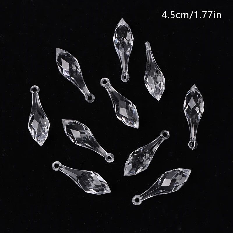 10Pcs Acrylic Crystal Drop Pendant Prisms Chandelier Curtain Chrismas