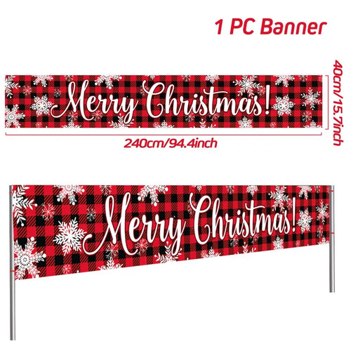 Christmas Outdoor Banner Flag Merry Christmas Decoration for Home 2023