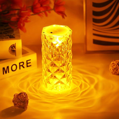 Led Candle Light Rose Pattern Projection Simulation Flameless Candle