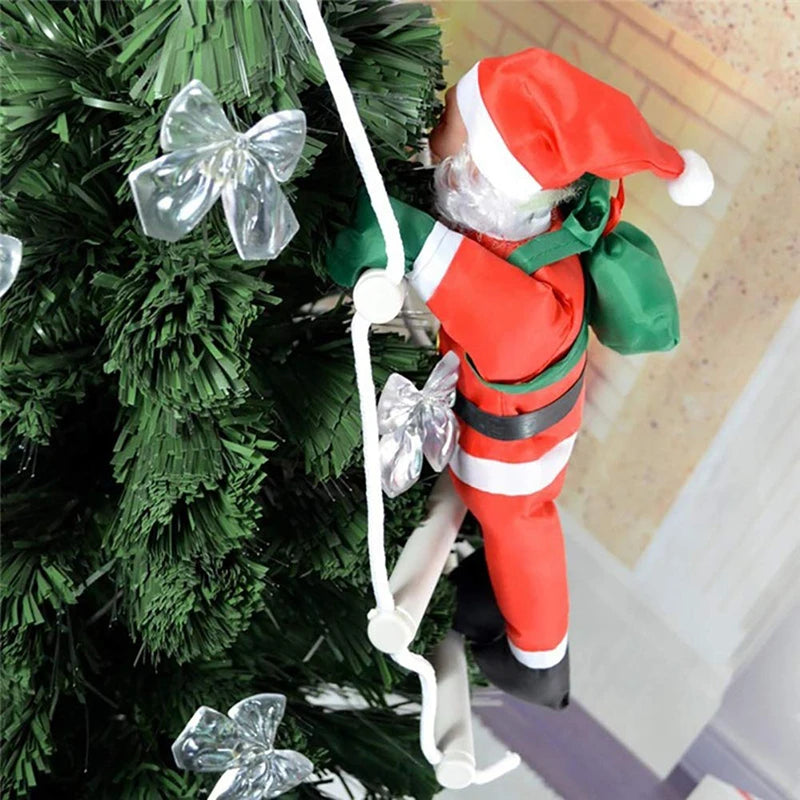 Santa Claus Climbing Ladder Ornaments Xmas Tree Santa Claus Climbing