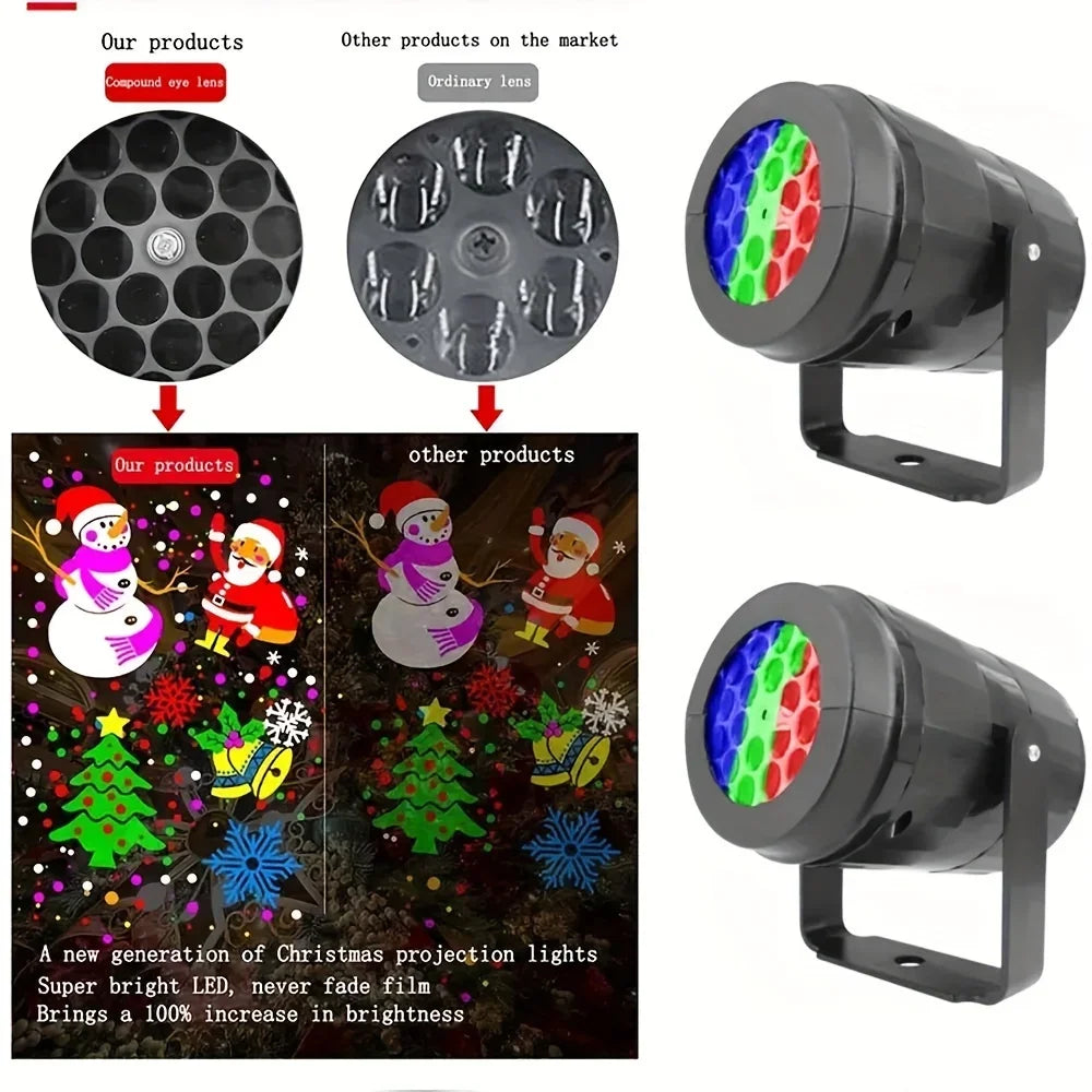 1pc Snowflake Christmas Laser Projector Light,16 patterns Waterproof