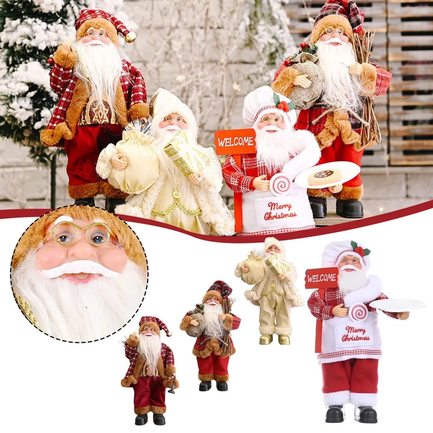 Christmas Creative Cloth Santa Claus Doll Mini Doll Toy Decoration New