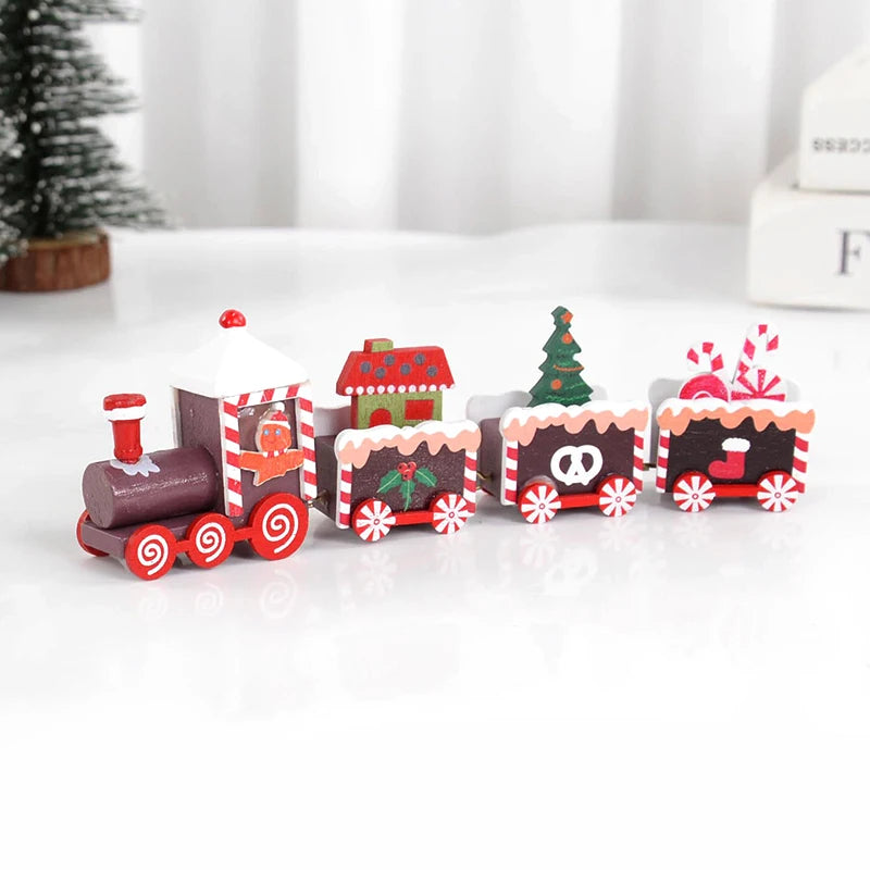 Christmas Wooden Train Ornament Merry Christmas Decoration For Home