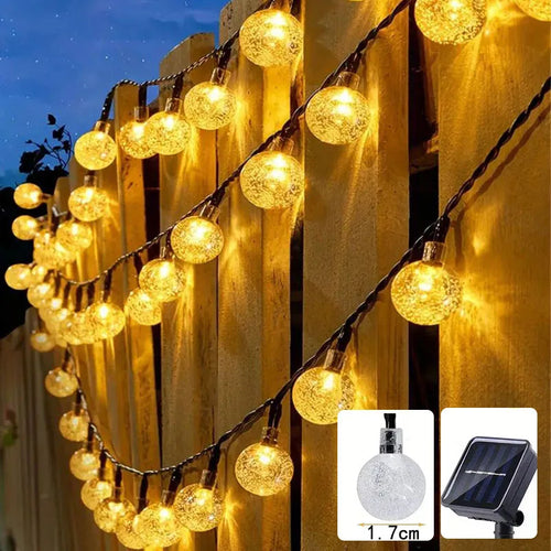 5M 20LED String Light Solar Crystal Ball LED Fairy String Lights