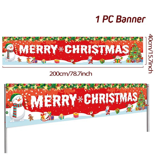 Christmas Outdoor Banner Flag Merry Christmas Decoration for Home 2023