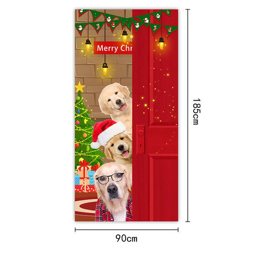 New Year Christmas Background Decoration Hanging Cloth Christmas Door