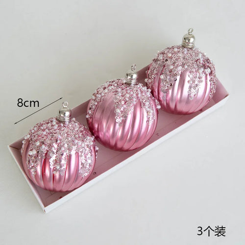 Christmas Ball Christmas Tree Decorative Color Ball Pink Star Candy