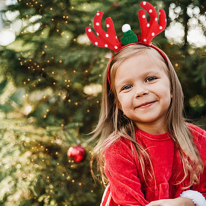 Merry Christmas Headbands Cute Xmas Santa Elk Antlers Headband Hair