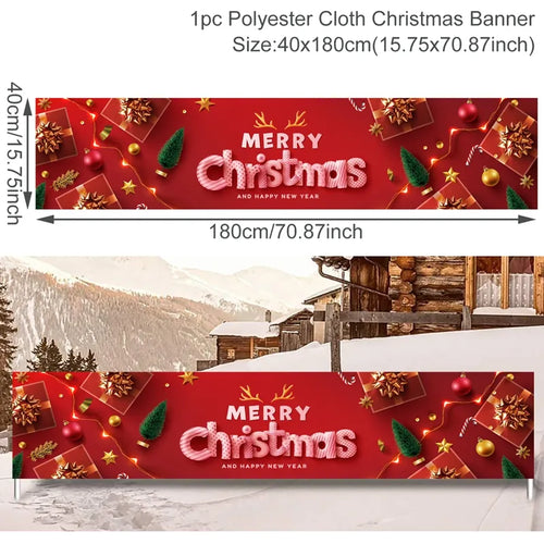 Christmas Outdoor Banner Flag Merry Christmas Decoration for Home 2023