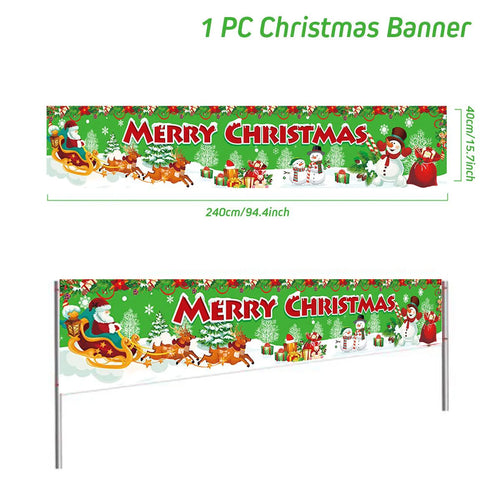 Christmas Outdoor Banner Flag Merry Christmas Decoration for Home 2023