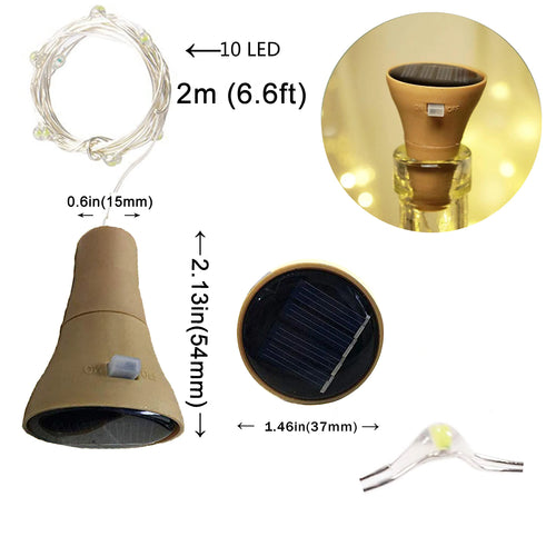 LED Solar Powered Bottle Stopper Light String Solar Outdoor Lights