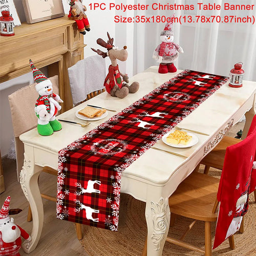 Christmas Polyester Table Runner Merry Christmas Decoration For Home