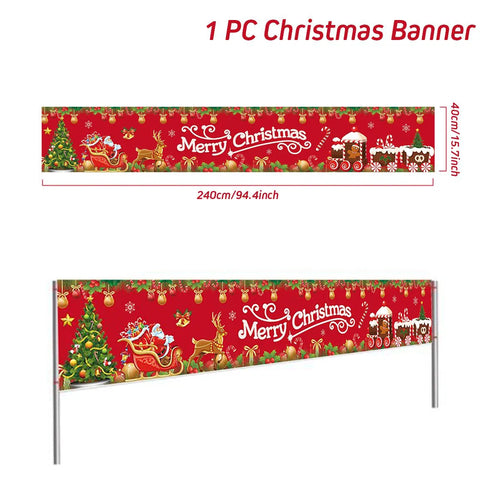 Christmas Outdoor Banner Flag Merry Christmas Decoration for Home 2023