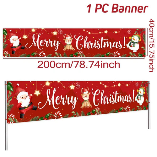 Christmas Outdoor Banner Flag Merry Christmas Decoration for Home 2023