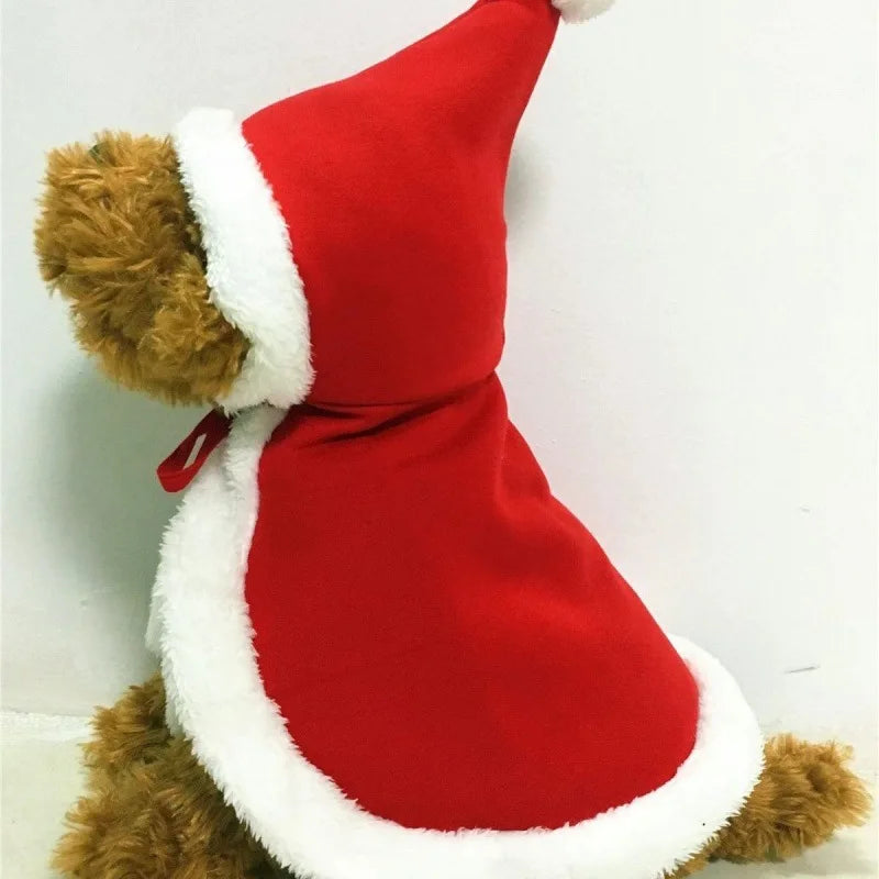 Cat Costume Santa Cosplay Funny Transformed Cat/Dog Pet Christmas Cape