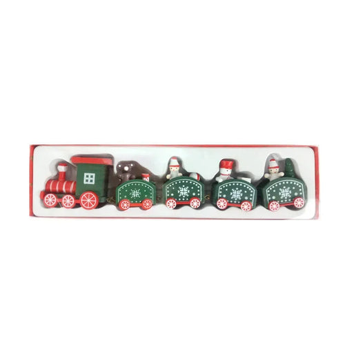 Wooden Christmas Small Train Xmas Ornaments Merry Christmas Decor For