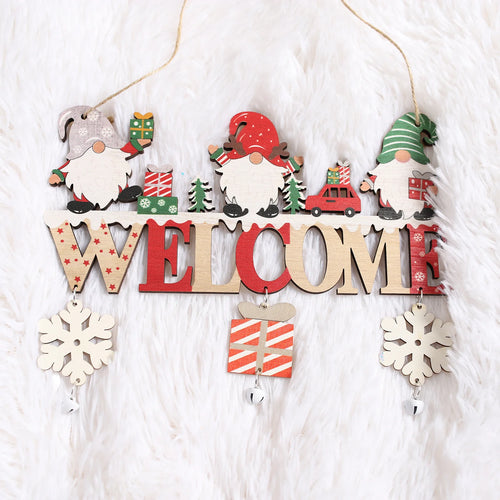 2024 Wooden Christmas Pendants Door Wall Xmas Decor Christmas Tree