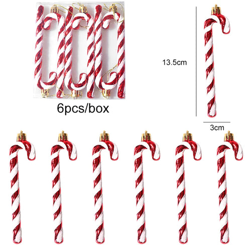 6pcs/box Christmas Candy Pendant Xmas Tree Hanging Ornaments Christmas