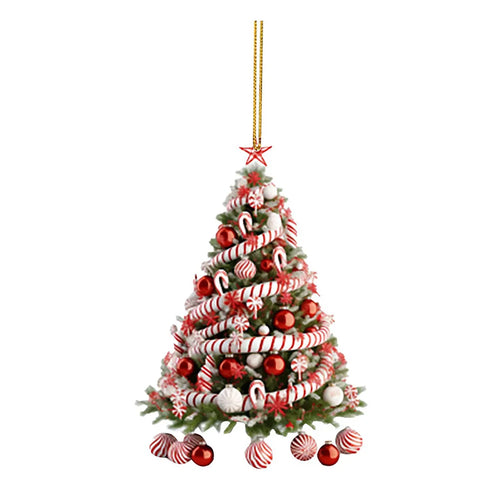 New Year 2025 Light Reflection Christmas Tree Pendant Gifts Decor