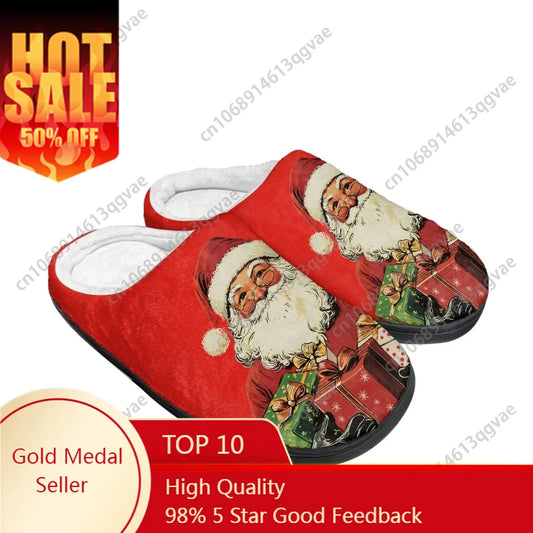 2025 New Arrival Red Santa Claus Merry Chrismas Home Cotton Slippers