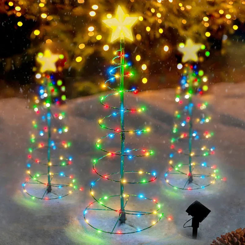 Outdoor Waterproof Solar Led Christmas Tree Decoration Solar Powered