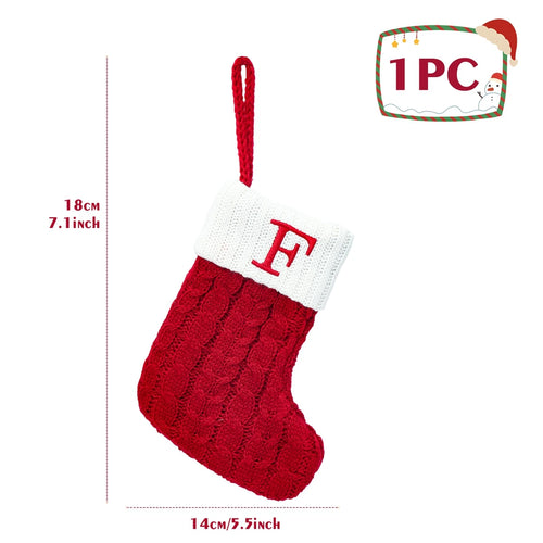 Merry Christmas Socks Knitting Snowflake Letter Stocking Christmas