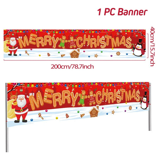 Christmas Outdoor Banner Flag Merry Christmas Decoration for Home 2023