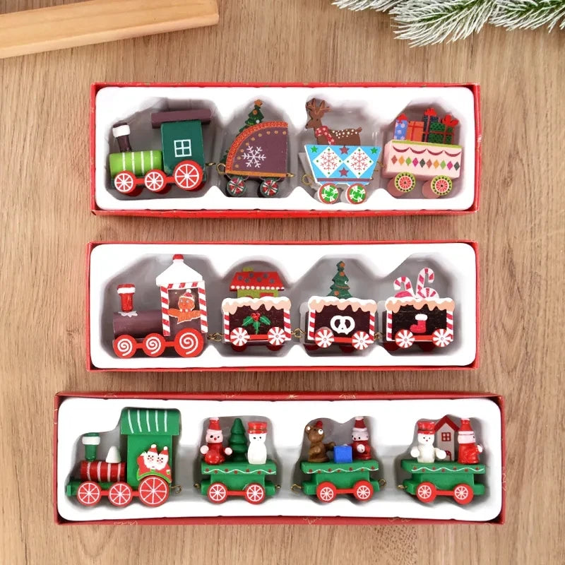 Christmas Wooden Train Ornament Merry Christmas Decoration For Home