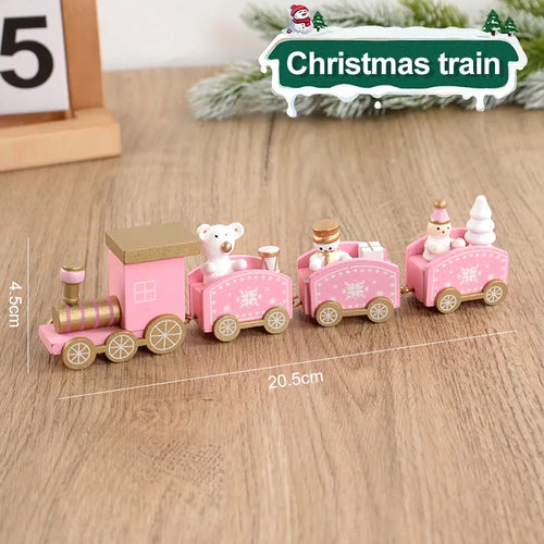 Christmas Wooden Train Merry Christmas Decorations for Home 2023 Xmas