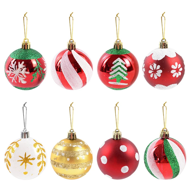 6Pcs/box 6cm Christmas Ball Ornaments Xmas Tree Hanging Pendant