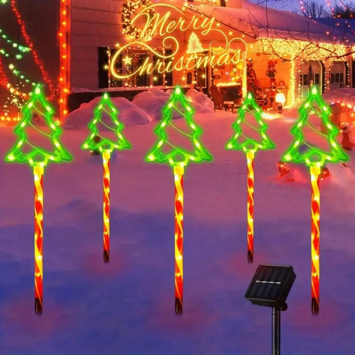 5pc/set solar candy Christmas tree ground installation decorative