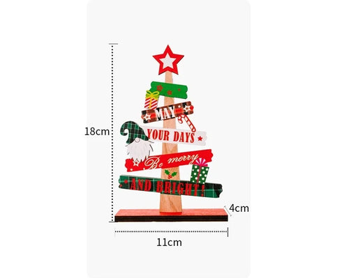 Desktop Christmas Tree Santa Claus DIY Decoration Wooden Christmas