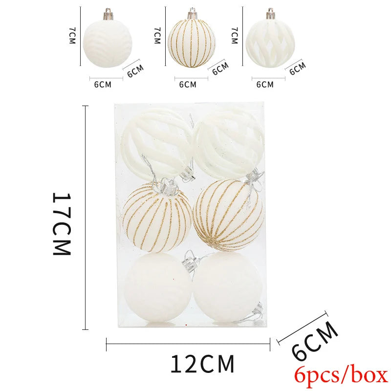 6pcs/box Christmas Balls Christmas Tree Hanging Ornaments High Quality