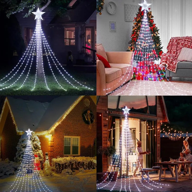 LED Star Waterfall Lights Christmas Decorations String Lights