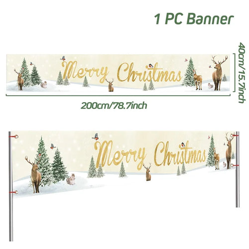 Christmas Outdoor Banner Flag Merry Christmas Decoration for Home 2023