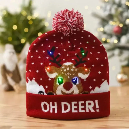 Christmas Hat Year Xmas Party Decor Creative Flashing Led Light