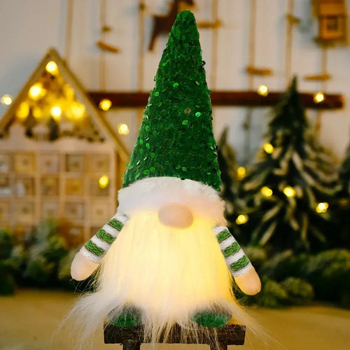 Glowing Knitted Gnome Doll with Led Night Light Christmas Decorations